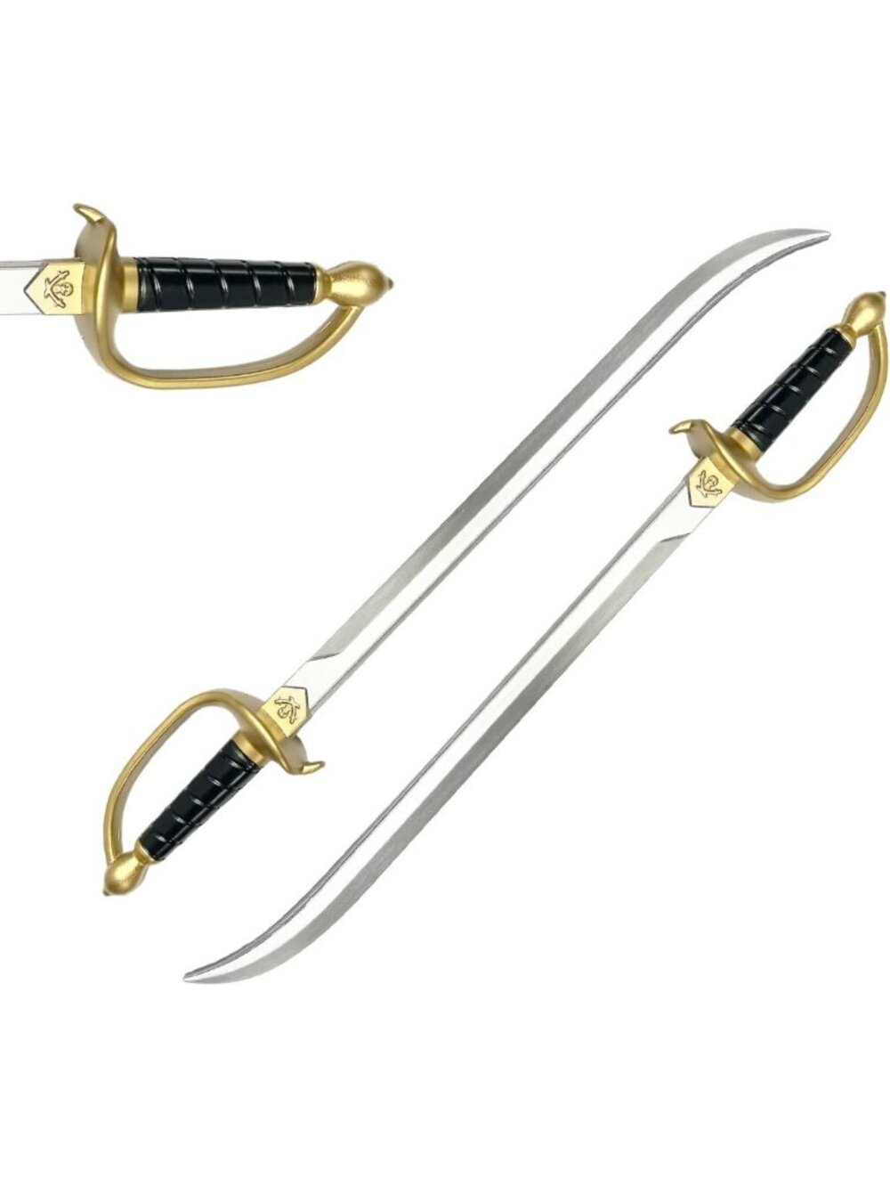 Set of 2 Foam Pirate Cutlass Swords - Cosplay, Roleplay, Halloween Props, Safe